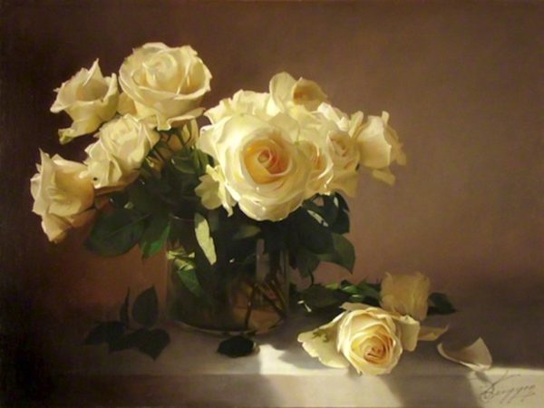 roses jaune et belle oeuvre originale de Daniel Trammer