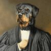 Portrait de Rottweiler en avocat oeuvre de Daniel Trammer